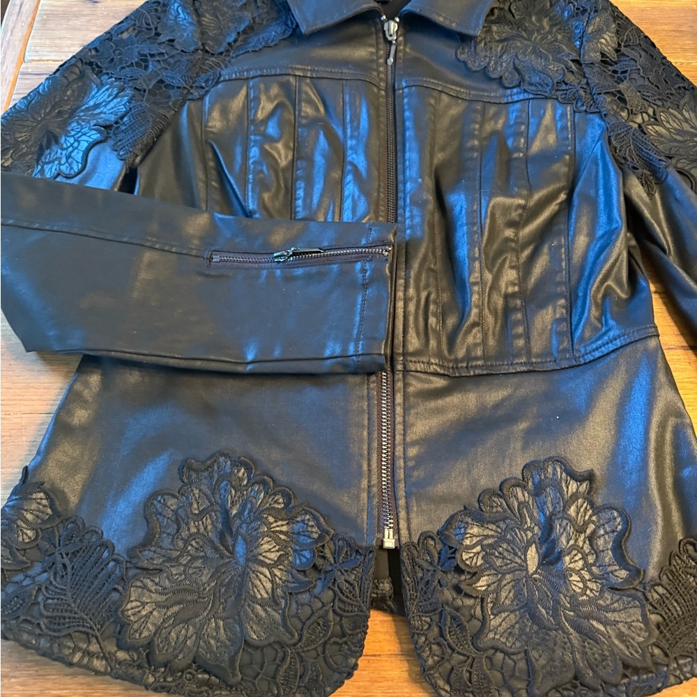 White House Black Market Elegant Black Leather Jacket